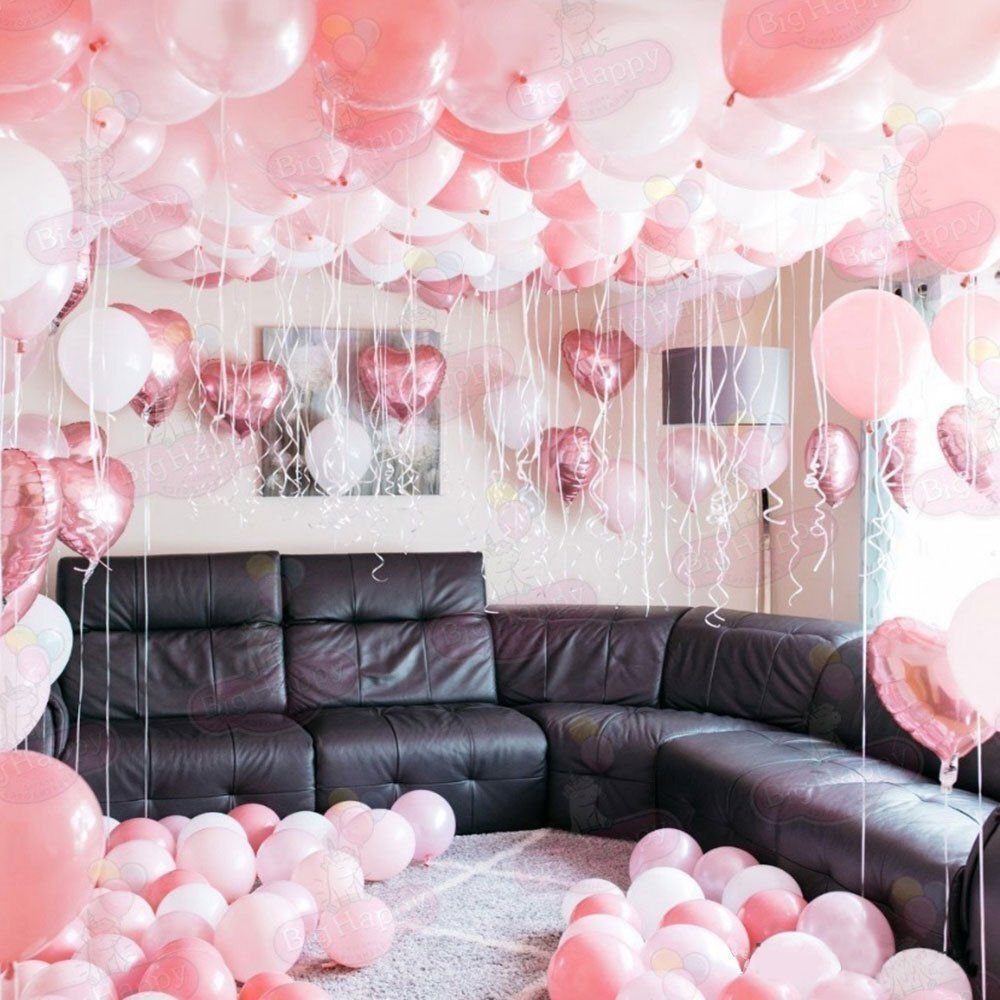 Украшение комнаты шарами "Розовый бум"