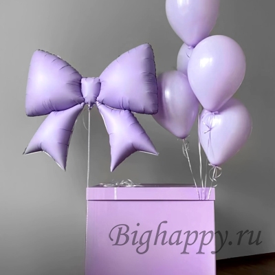 Коробка-сюрприз с шарами «Лавандовое очарование» фото