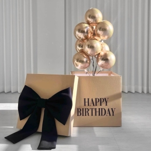 Коробка сюрприз с шарами &laquo;Золотой вихрь&raquo; фото