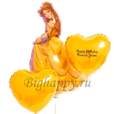 Букет из воздушных шаров с надписью Принцесса Бель
