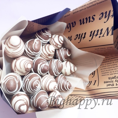 Букет из клубники в бельгийском шоколаде Белые ночи, 17 ягод