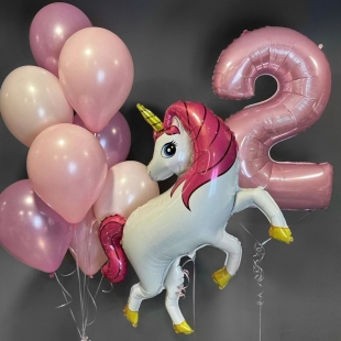 Набор воздушных шаров с гелием &laquo;Очарование единорога&raquo; фото