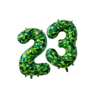 Шар цифра 23 в камуфляжной расцветке фото