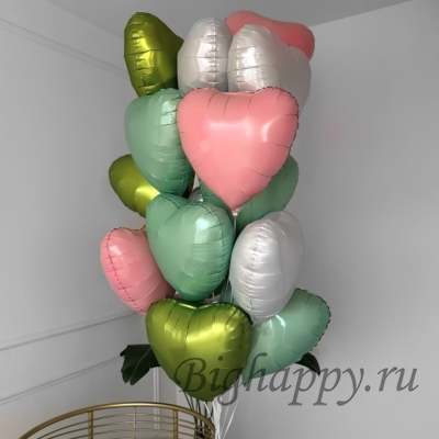 Фонтан из фольгированных сердец &laquo;Весеннее признание&raquo;