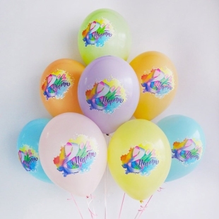 Гелиевый шар с тюльпанами фото