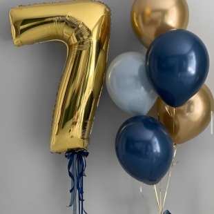 Воздушные гелиевые шары «Золотой штрих» фото