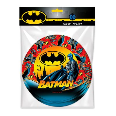 Набор бумажных тарелок Бэтмен 18 см, 6 шт.