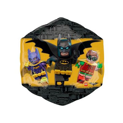 Шестиугольный фольгированный шар Лего Бэтмен, 58 см