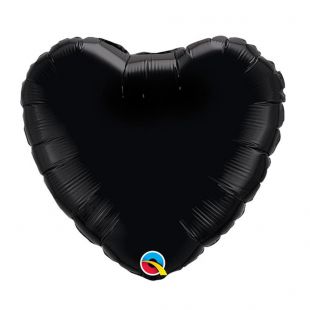 Фольгированный шар-сердце, чёрный фото