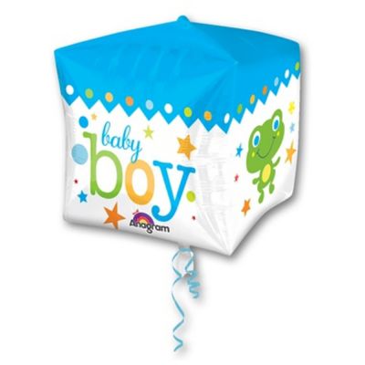 Фольгированный гелиевый 3D шар на рождение мальчика Baby boy, 38 см