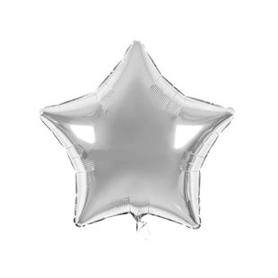 Фольгированный шар-звезда, серебряный фото