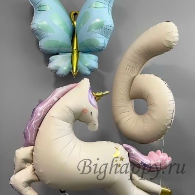 Воздушные шары с гелием &laquo;Единорог и чудо&raquo; фото