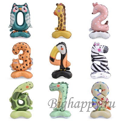 Цифра с уникальным дизайном &quot;Зверушки&quot; на подставке фото