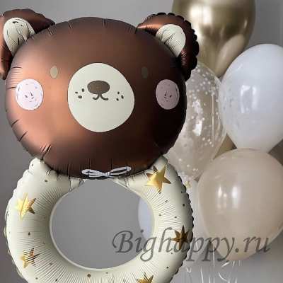 Воздушный набор на выписку из роддома &laquo;Мишкапогремушка&raquo;