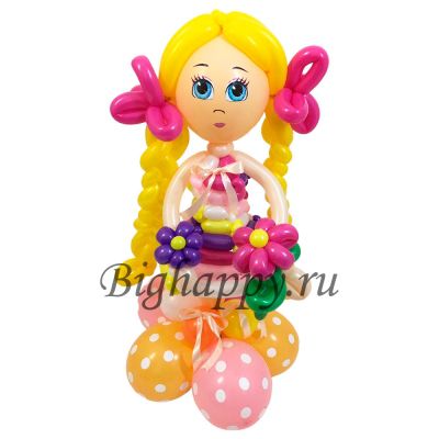 Фигура девочки с бантиками из воздушных шаров