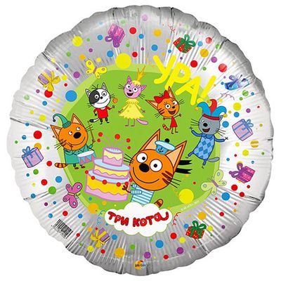 Фольгированный шар с гелием для праздника в стиле Три кота