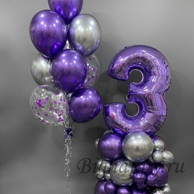Воздушная композиция &laquo;Фиолетовый блеск&raquo; фото