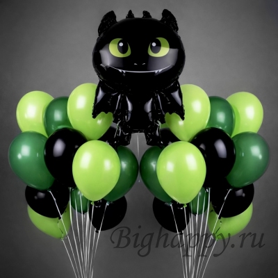 Композиция из воздушных шаров Как приручить дракона, 25 шт