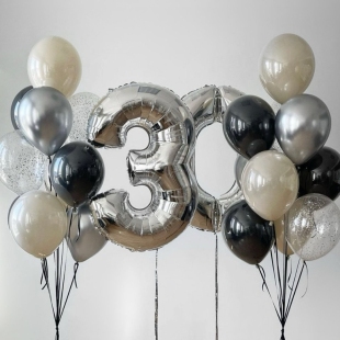 Композиция из воздушных шаров &laquo;Элегантный юбилей&raquo; фото