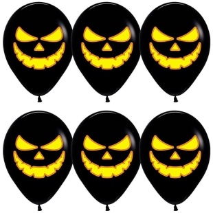Чёрный шар "Тыква на Хэллоуин" фото