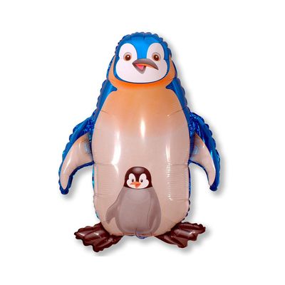 Фольгированный гелиевый шар Пингвиненок с мамой