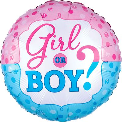 Фольгированный розовоголубой шар с гелием Girl or Boy