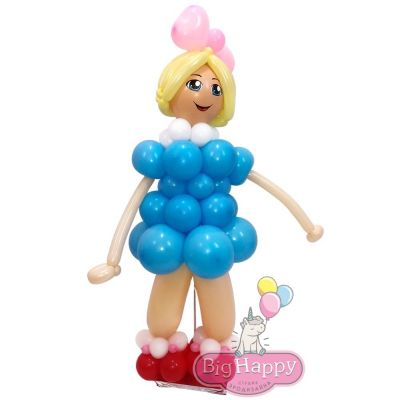 Фигура из воздушных шаров Девочка в голубом платье