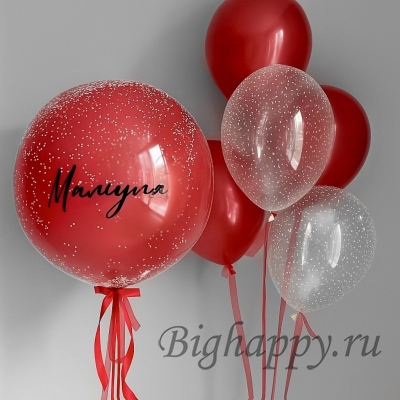 Шары с гелием «Красный фейерверк» фото