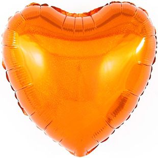 Фольгированный шар-сердце оранжевый фото