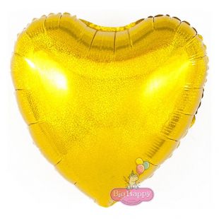 Фольгированный шар-сердце желтый фото