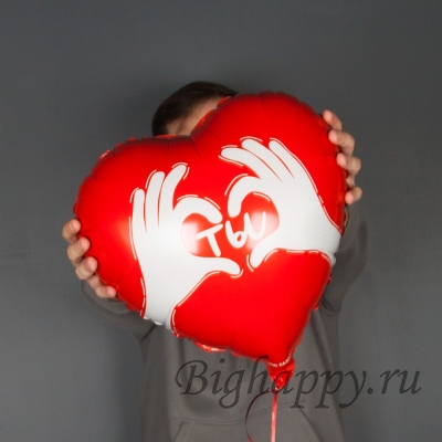 Фольгированный красный шарсердце Ты