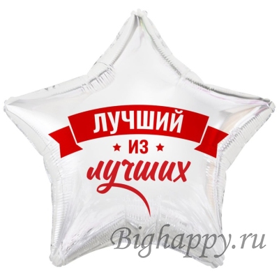 Шар-звезда серебристая "Лучший из лучших" фото