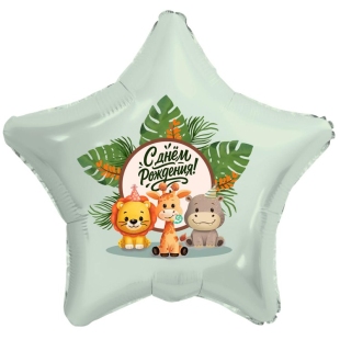 Звезда с рисунком "Зверушки" фото