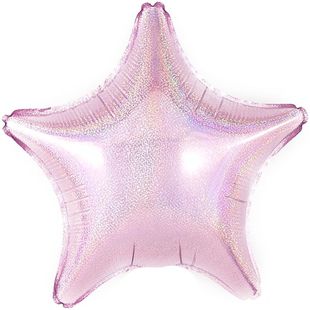 Фольгированный шар-звезда, нежно-розовый фото
