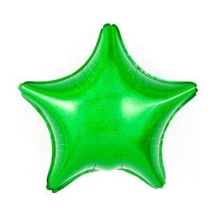 Фольгированный шар-звезда, Зеленый голография фото