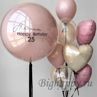 Набор шаров с гелием «Пудровая сказка» фото
