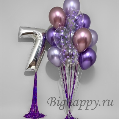 Набор воздушных шаров с гелием «Сиреневая магия»