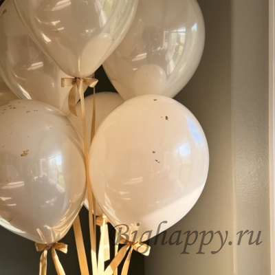 Набор шаров с гелием «Кремовое золото»