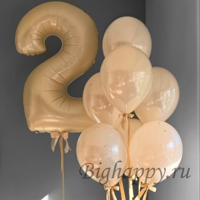 Набор шаров с гелием «Кремовое золото»