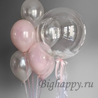 Воздушные шары с гелием «Нежное облако» фото