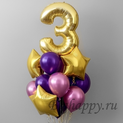 Букет из шаров с цифрой фото
