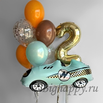 Воздушные шары с гелием «Заводной Гонщик» фото