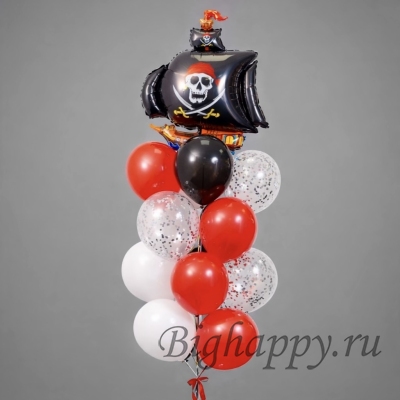 Пиратский фонтан из воздушных шаров