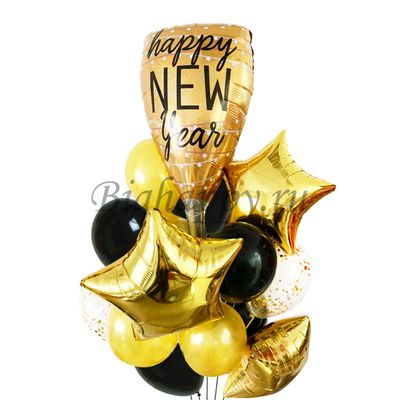 Букет из шаров Бокал шампанского Happy New Year