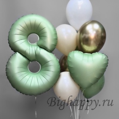 Воздушные шары с гелием «Мятная нежность» фото