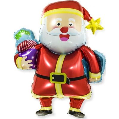 Фольгированный шар “Веселый Дед Мороз с подарками”