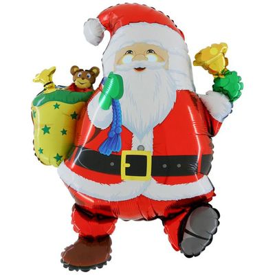 Шар из фольги “Забавный Дед Мороз”, Красный