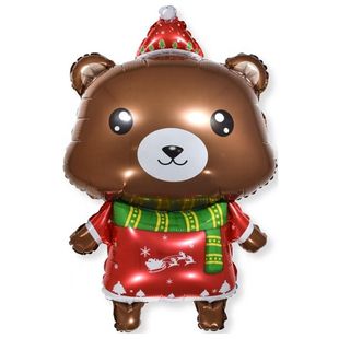 Воздушный шар “Медведь новогодний” из фольги фото