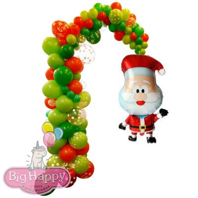 Гирлянда из воздушных шаров с фигурой Деда Мороза