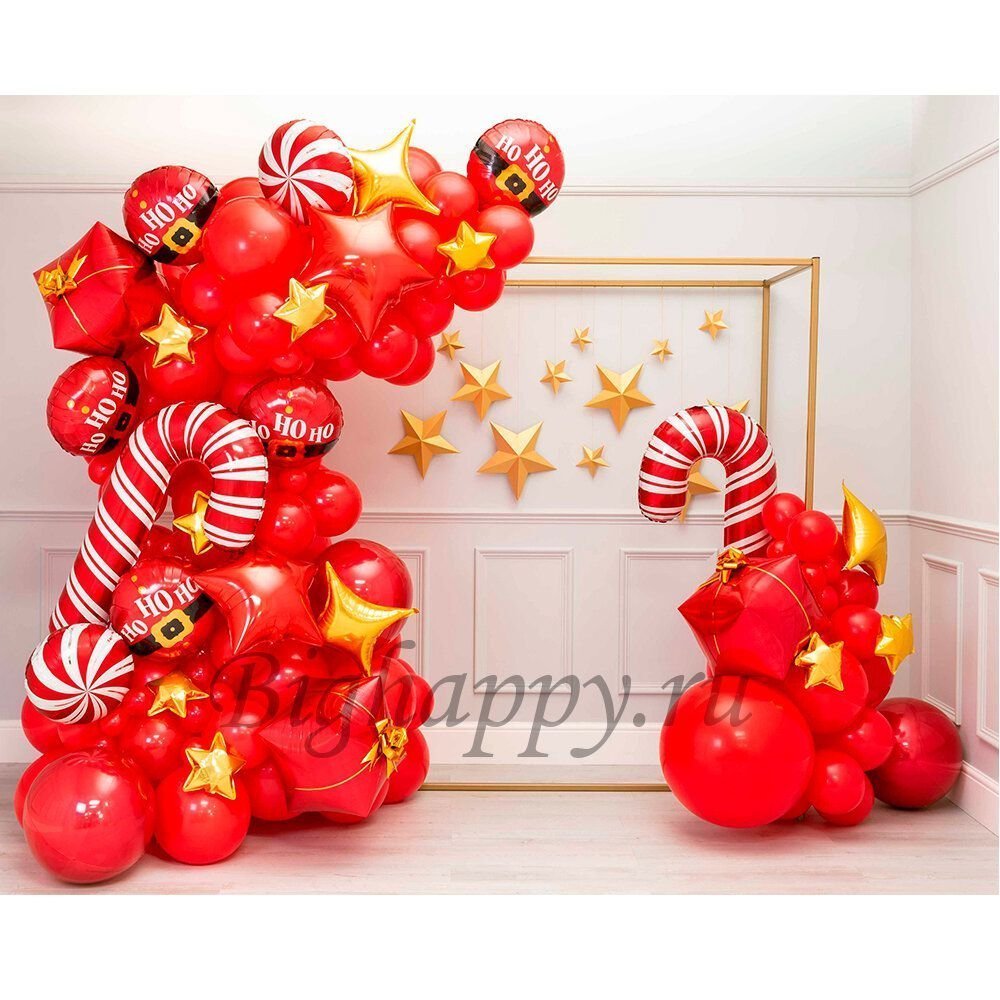 Фотозона из воздушных шаров, Рождество